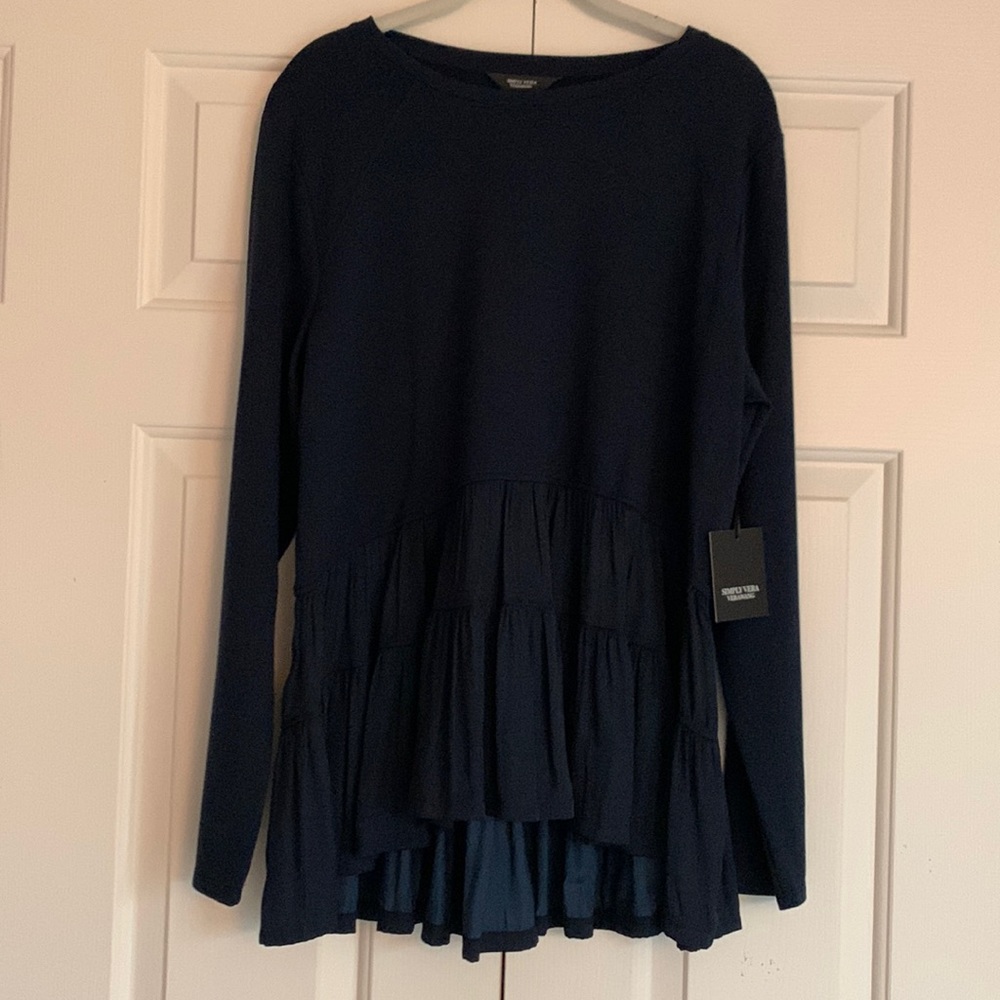 NWT Simply Vera by Vera wang mixed media top